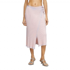 Diesel Women Wrap skirt in double-dyed rib-knit Pink A188750NKCM