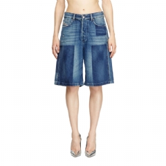 Diesel Women Shorts in contrast-effect denim Medium blue A1405109M52