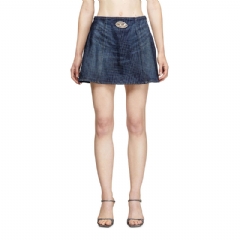 Diesel Women Mini skirt in Prince of Wales denim Dark Blue A21691007CV