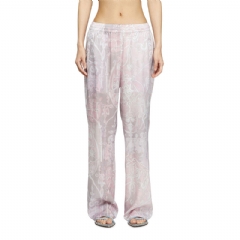 Diesel Women Track pants with medieval print Pink A195660AJFW