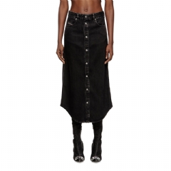Diesel Women Midi denim skirt Black A18107068KE
