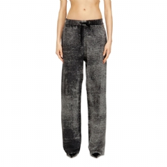 Diesel Women Reverse-print knitted wool track pants A220370TKCY