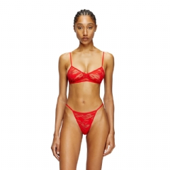 Diesel Women Bra in stretch camo lace Red A192270DRAK