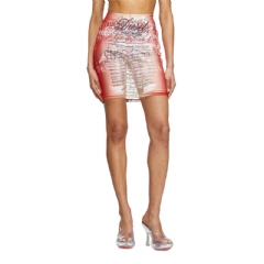 Diesel Women Layered skirt with lyrics print Pink A197250JLBY