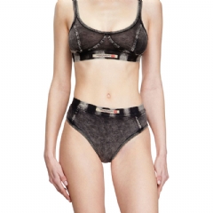 Diesel Women Hipster briefs in denim-effect jersey Black A175410SHAN
