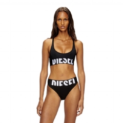 Diesel Women Microfibre sports bra with cut-off logo Black A182770PLAR