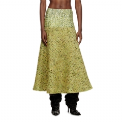 Diesel Women Bouclé skirt with lycra waist Green A214880QMBQ