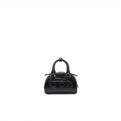 Diesel Women 1DR Dome-Leather mini bowling bag Black X10369P8279