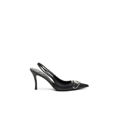 Diesel Women D-Venus-Slingback pumps in nappa leather Black Y02985PR818