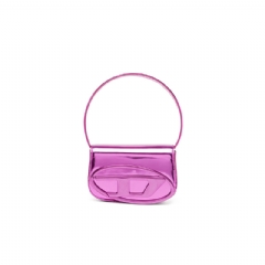 Diesel Women 1DR-Iconic shoulder bag in mirrored leather Hot pink X08396PS202