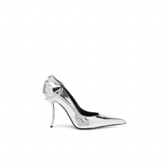 Diesel Women D-Ten&Half-Metallic pumps with curved heel Silver Y03426P1660