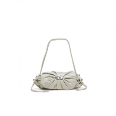 Diesel Women Scrunch-D S-Shoulder bag in scrunched leather White X10331P1003