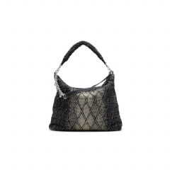 Diesel Women Charm-D-Large hobo in treated quilted denim Black X10363P6330