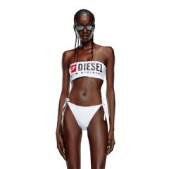 Diesel Women Bandeau bikini top with maxi logo White A134170AJIZ