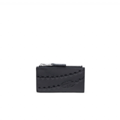 Diesel Women Leather card holder with embossed chain motif Black X10635P8853