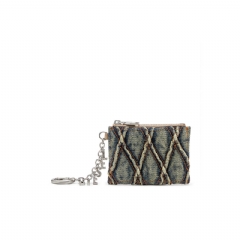 Diesel Women Card holder in argyle quilted denim Blue X10417P5570
