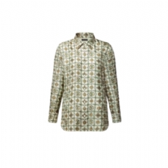 Louis Vuitton Women Nouveau Monogram Silk Shirt Egg Shell 1AJHK7