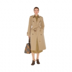 Burberry Women Long Waterloo Heritage Trench Coat Honey beige 81172541