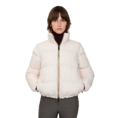 Burberry Women Check Trim Ambleside Puffer Jacket Flora pink 81105321