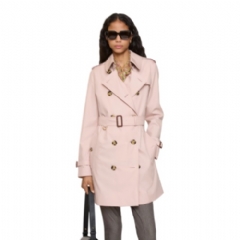 Burberry Women Short Tropical Gabardine Kensington Trench Coat Pale sugar pink 81237461