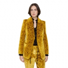 Burberry Women Baroque Velvet Blazer Pear yellow 81168361
