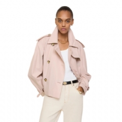 Burberry Women Cropped Tropical Gabardine Trench Jacket Pale sugar pink 81232581