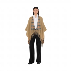 Burberry Women Reversible Check Wool Cape Archive beige 80716731