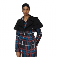 Burberry Women Gabardine Trench Capelet Black 81210911