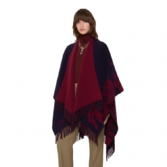 Burberry Women EKD Wool Cashmere Cape Sash red 81139001