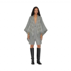 Burberry Women Check Wool Reversible Cape Grey 80716751