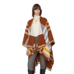 Burberry Women Colour Block Check​ Wool Cape Cob 81094661