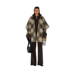 Burberry Women Reversible Check Wool Cape Candle 80968401