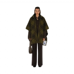Burberry Women Reversible Check Wool Cape Camp 80968411