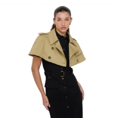 Burberry Women Gabardine Trench Capelet Hamper beige 81200321