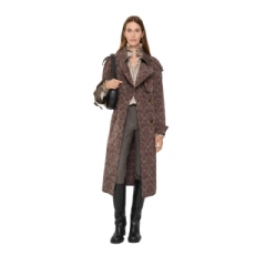 Burberry Women Long Baroque Viscose Blend Fitzrovia Trench Coat Duchess red 81169931