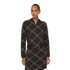 Burberry Women Check Wool Cashmere Bomber Jacket Truffle brown 81142041