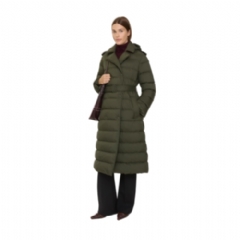 Burberry Women Long Nylon Hooded Puffer Coat Shale green 81103151