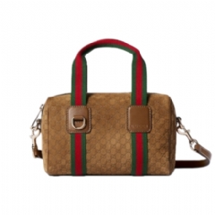 Gucci Women Gucci Mini GG handbag brown GG suede ‎859975 CAABZ 2846