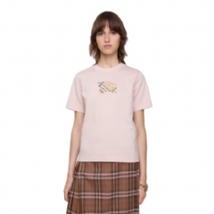 Burberry Women EKD Check Cotton T-shirt Bouquet pink 81161631
