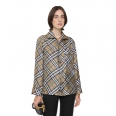 Burberry Women Check Silk Pyjama Shirt Linden beige 81170221