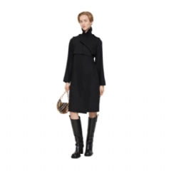 Burberry Women Wool Trench Dress Black 81219321