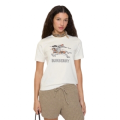 Burberry Women EKD Sketch Cotton T-shirt Chalk white 81210381