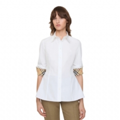 Burberry Women Slim Fit Cotton Poplin Shirt Optic white 81171341