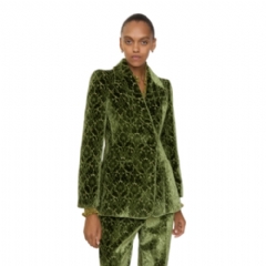 Burberry Women Baroque Velvet Blazer Green 81158891
