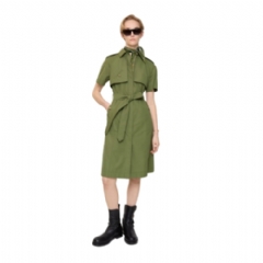 Burberry Women Cotton Poplin Trench Dress Pasture green 81177091