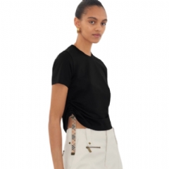 Burberry Women Festival Cotton T-shirt Black 81091871