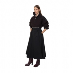 Burberry Women Gabardine Trench Midi Skirt Black 81176191