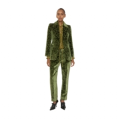 Burberry Women Baroque Velvet Tailored Trousers Green 81159011