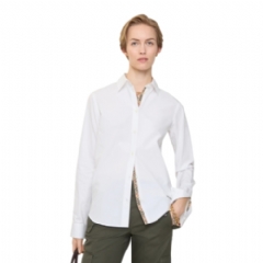 Burberry Women Regular Fit Cotton Poplin Formal Shirt White 81207871