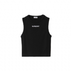 Burberry Women Ribbed Stretch Cotton Tank Top Black 81210181